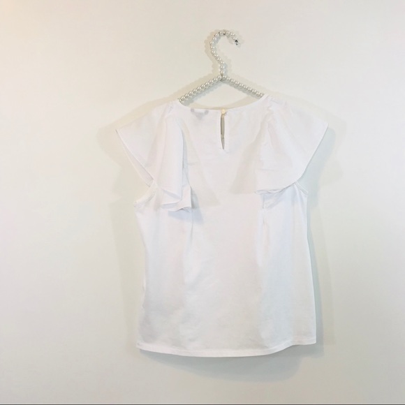 J. Crew Ruffle-Front Top in White - Picture 7 of 10